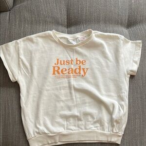 Zara- Cream and Orange Graphic Tee